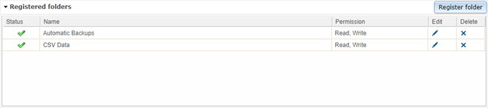 Registered folders in GeoEvent Manager Registered folders in GeoEvent Manager