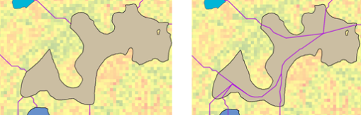 Connector paths within a region