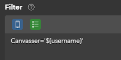 A condition expression for a WHERE clause that filters the dynamic choice list A condition expression for a WHERE clause that filters the dynamic choice list